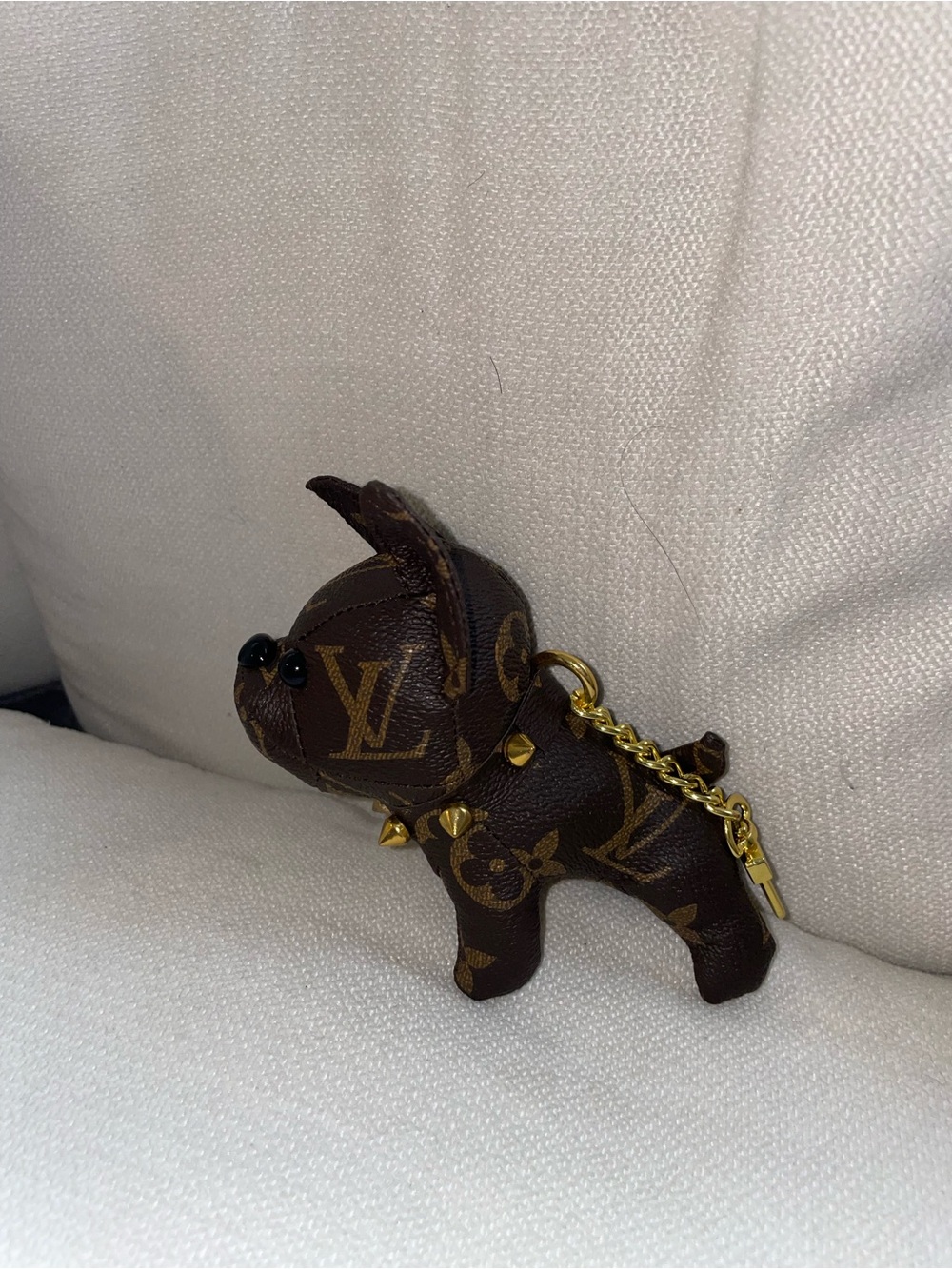 Brown Monogram Dog Keychain Charm/bag charm